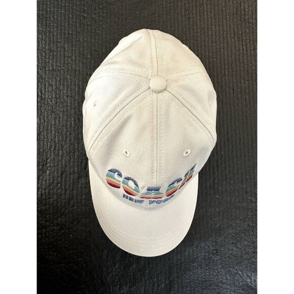 Coach Logo Rainbow Striped Women's Baseball Cap Hat - Picture 4 of 13
